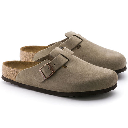 Unisex Boston Soft Footbed Suede Leather Taupe Medium/Narrow