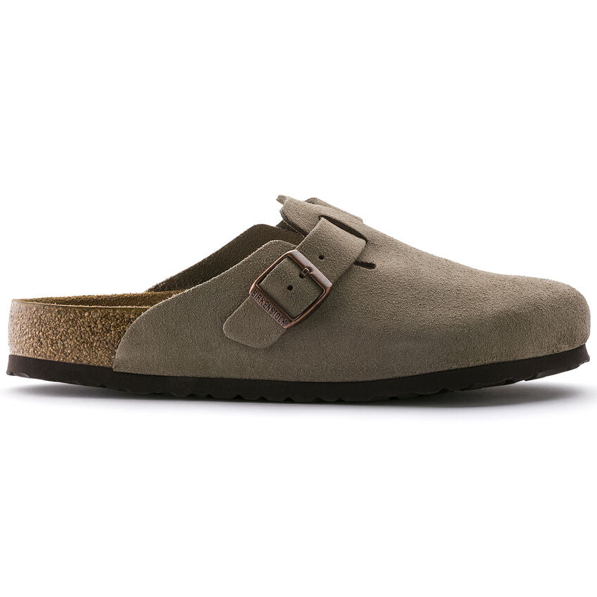 Unisex Boston Soft Footbed Suede Leather Taupe Medium/Narrow