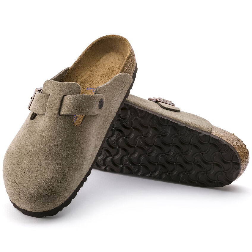 Unisex Boston Soft Footbed Suede Leather Taupe Medium/Narrow