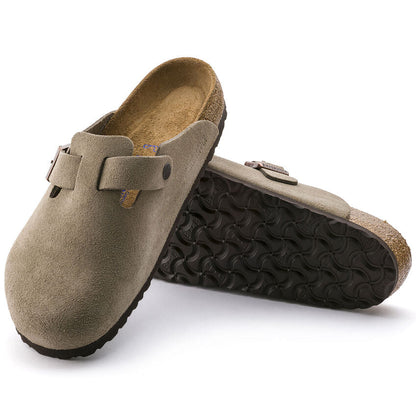 Unisex Boston Soft Footbed Suede Leather Taupe Medium/Narrow
