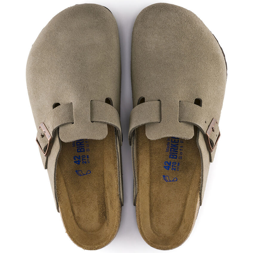 Unisex Boston Soft Footbed Suede Leather Taupe Medium/Narrow