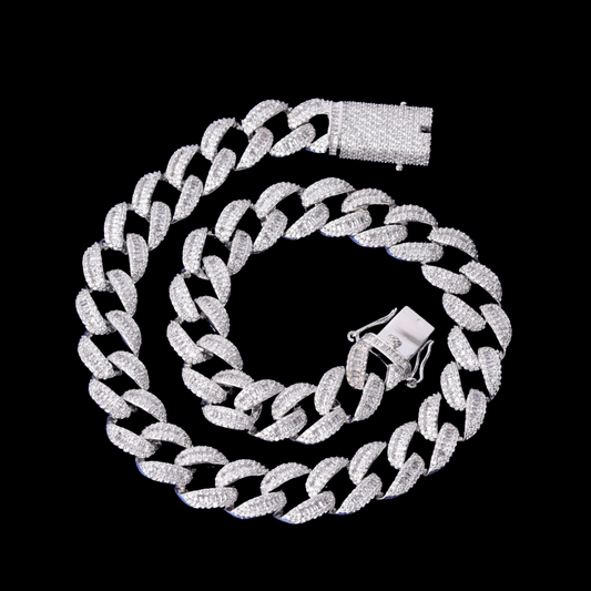 14MM Classy Prong Setting Iced Out Diamond Necklace Chain