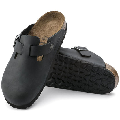 Unisex Boston Oiled Leather Black Regular/Wide