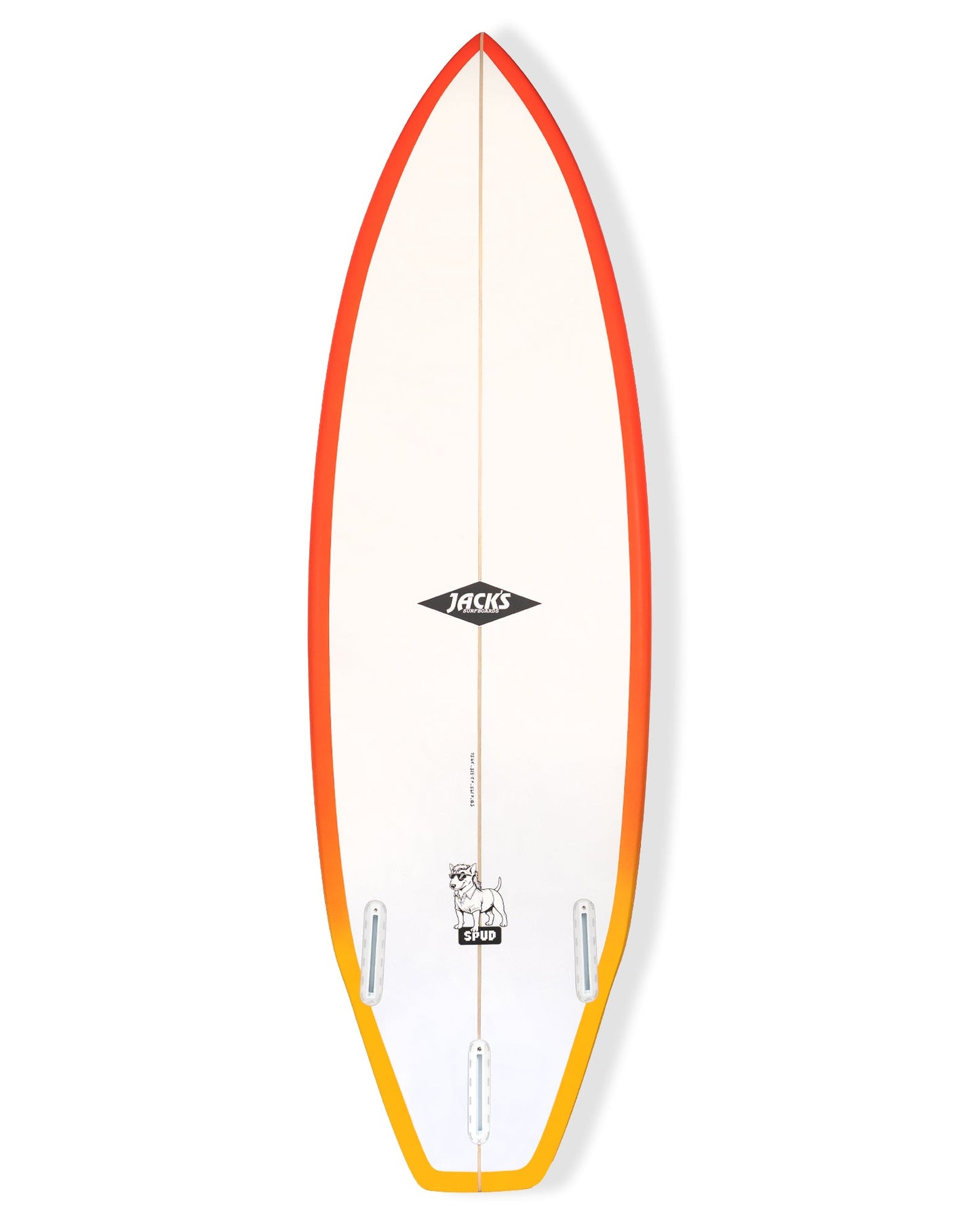 5'8 Spud - White/Red