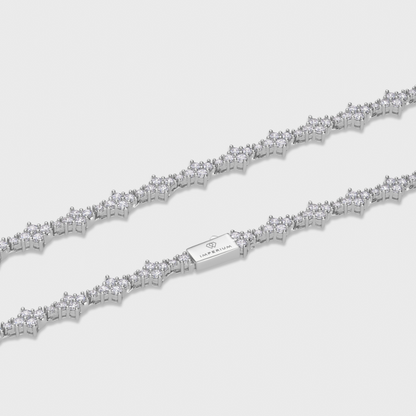 Honeycomb Tennis Chain (Silver) - 6.5mm