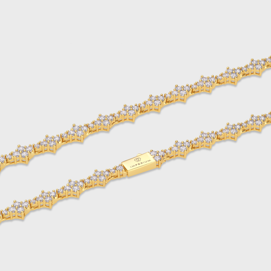 Honeycomb Tennis Chain (Gold) - 6.5mm
