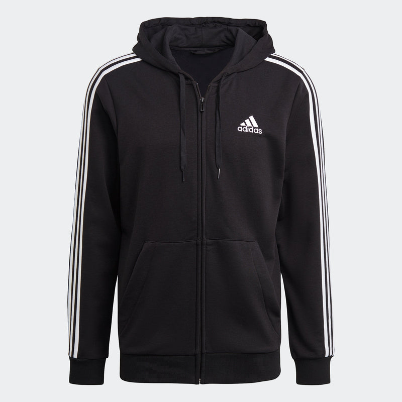 Men's adidas Essentials French Terry 3-Stripes Full-Zip Hoodie