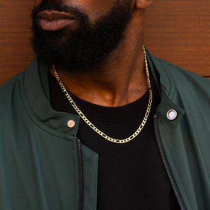 Figaro Link Chain in Yellow Gold - 4mm