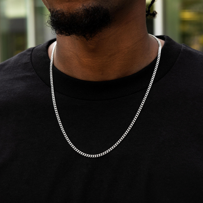 Micro Cuban in White Gold- 3mm