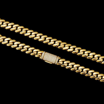 6MM-20MM VVS Iced Box Clasp Luxury Stainless Steel Necklace Chain