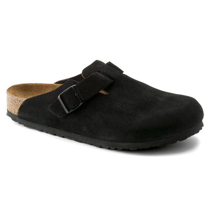 Unisex Boston Soft Footbed Suede Leather Black Regular/Wide