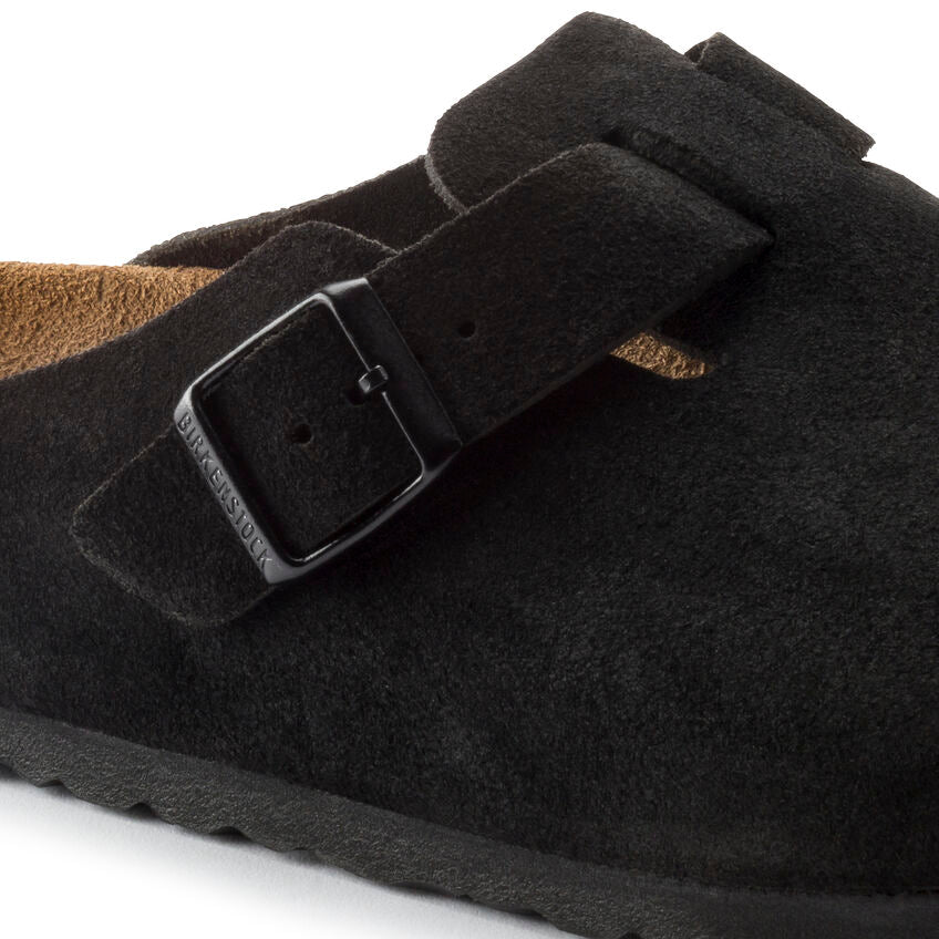 Unisex Boston Soft Footbed Suede Leather Black Regular/Wide