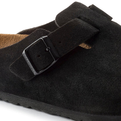 Unisex Boston Soft Footbed Suede Leather Black Regular/Wide