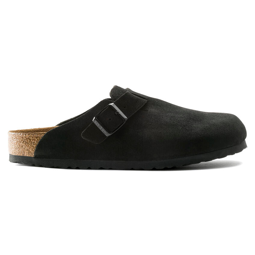 Unisex Boston Soft Footbed Suede Leather Black Regular/Wide