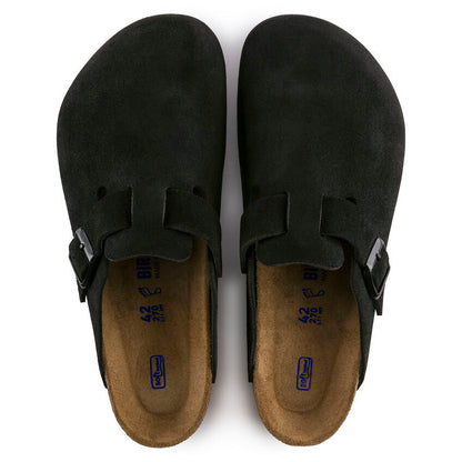 Unisex Boston Soft Footbed Suede Leather Black Medium/Narrow