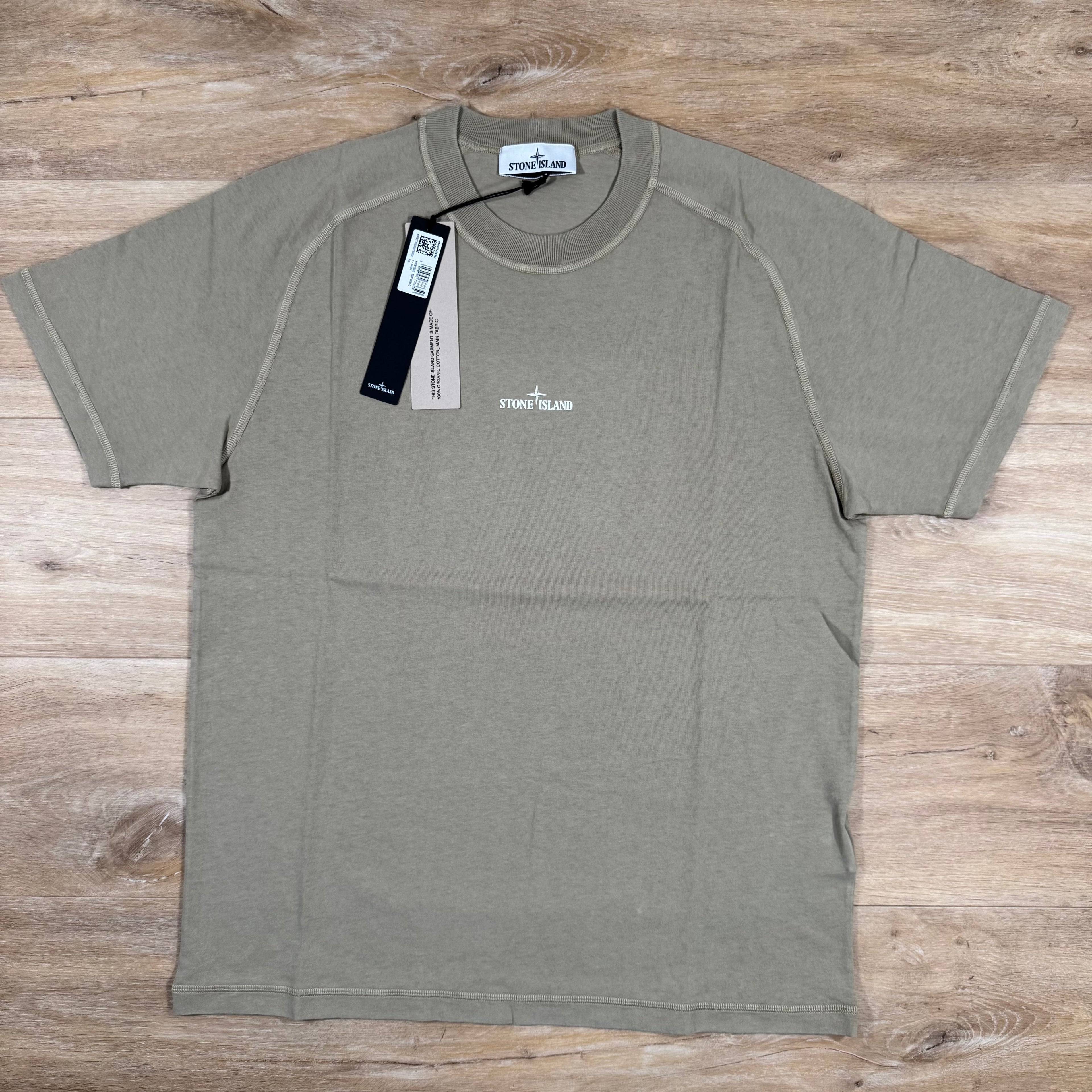 Stone Island Organic Cotton Logo T-Shirt in Desert