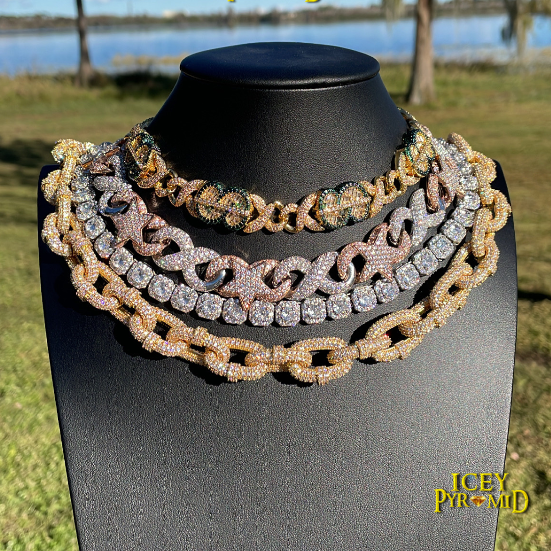 20MM Dollar Sign Link Iced Out Diamond Necklace Chain