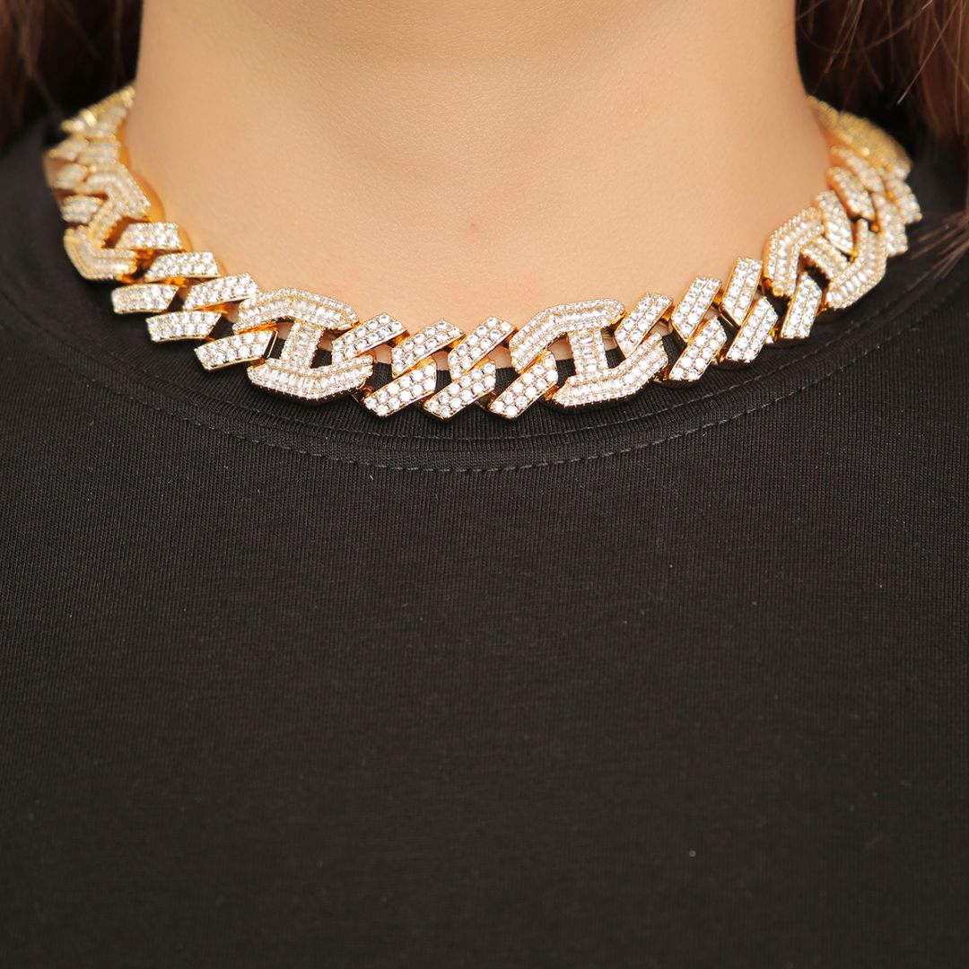 18MM Miami Cuban Iced Out Diamond Necklace Chain