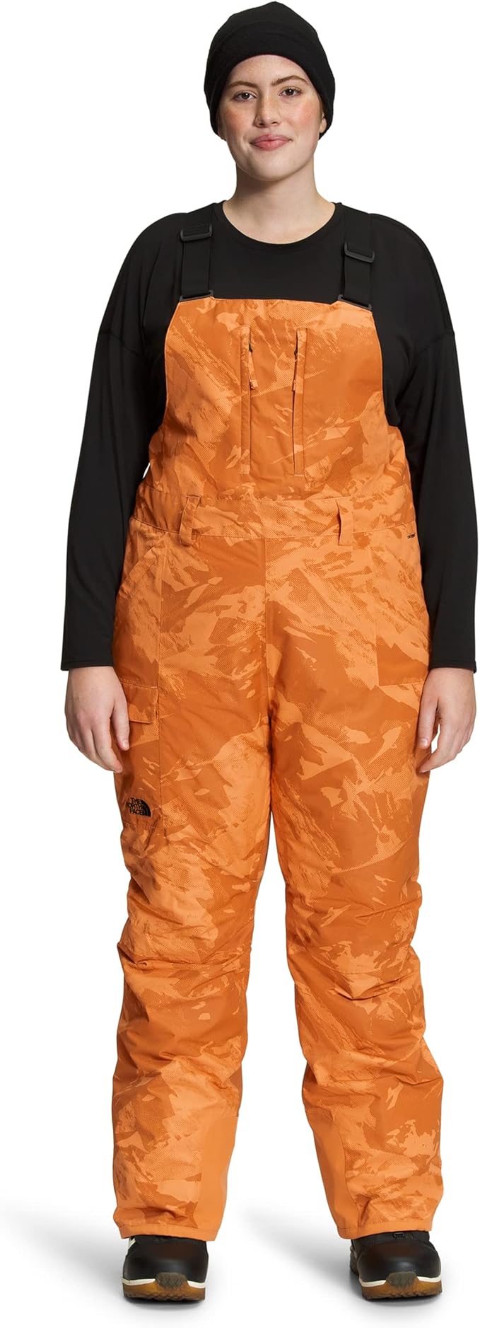 The North Face - Freedom Insulated Bib - Women's - Topaz Tonal Mountainscape Print