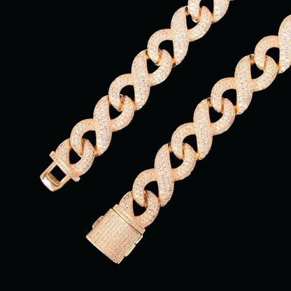15mm Infinity Cuban Link Iced Out Diamond Necklace Chain