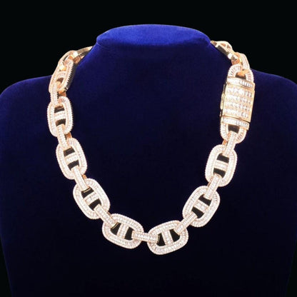 14MM Baguette Miami Cuban Link Iced Out Diamond Necklace Chain