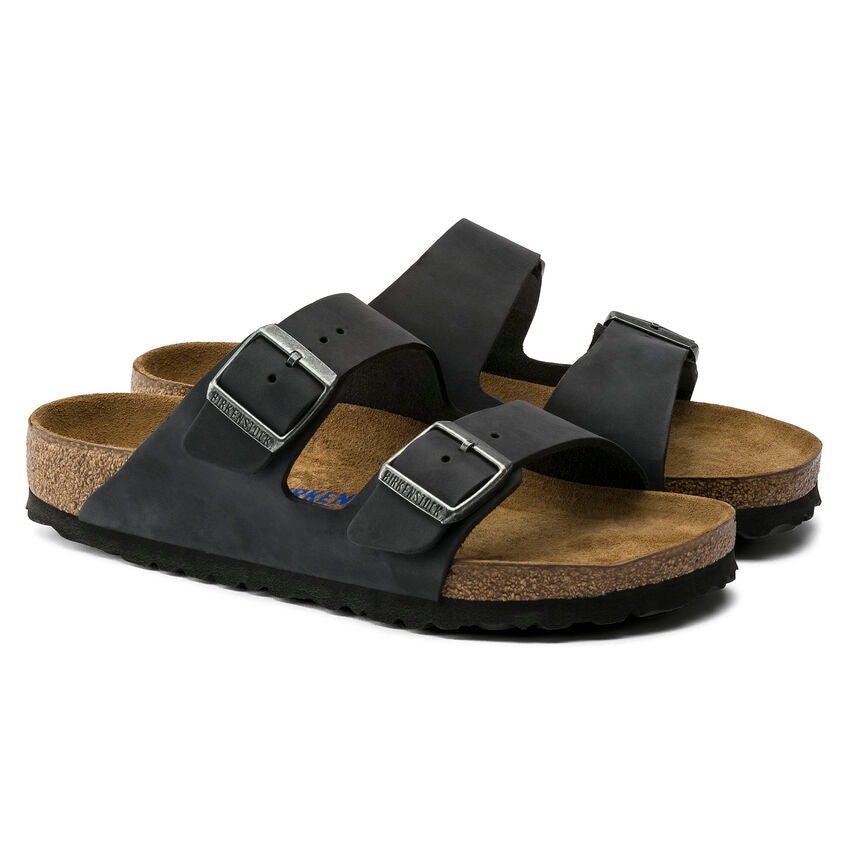 Unisex Arizona Soft Footbed Oiled Leather Black Regular/Wide