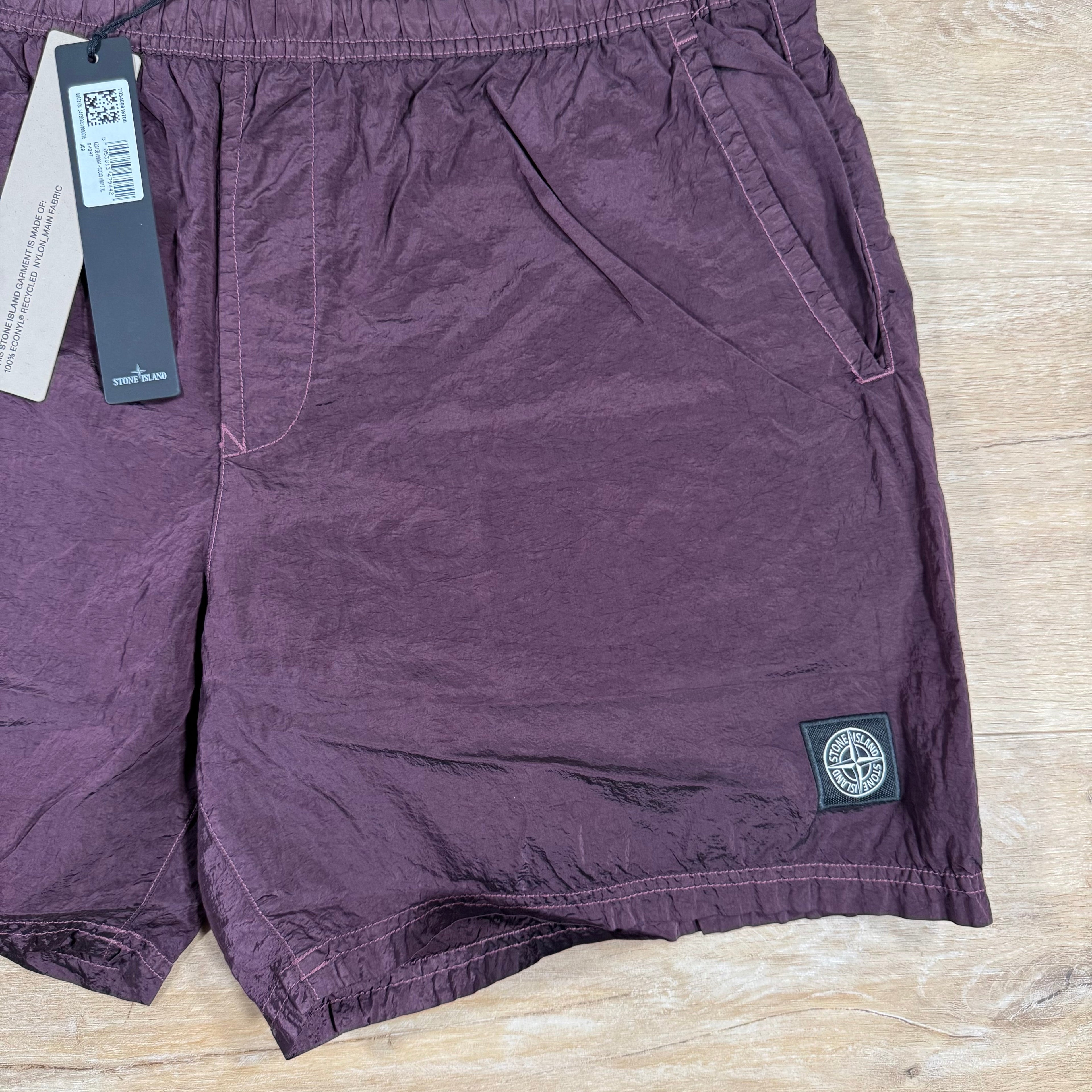 Stone Island Nylon Metal Swim Shorts in Amaranth