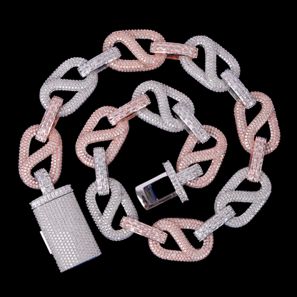 20MM Baguette and Stones Infinity Iced Out Diamond Necklace Chain