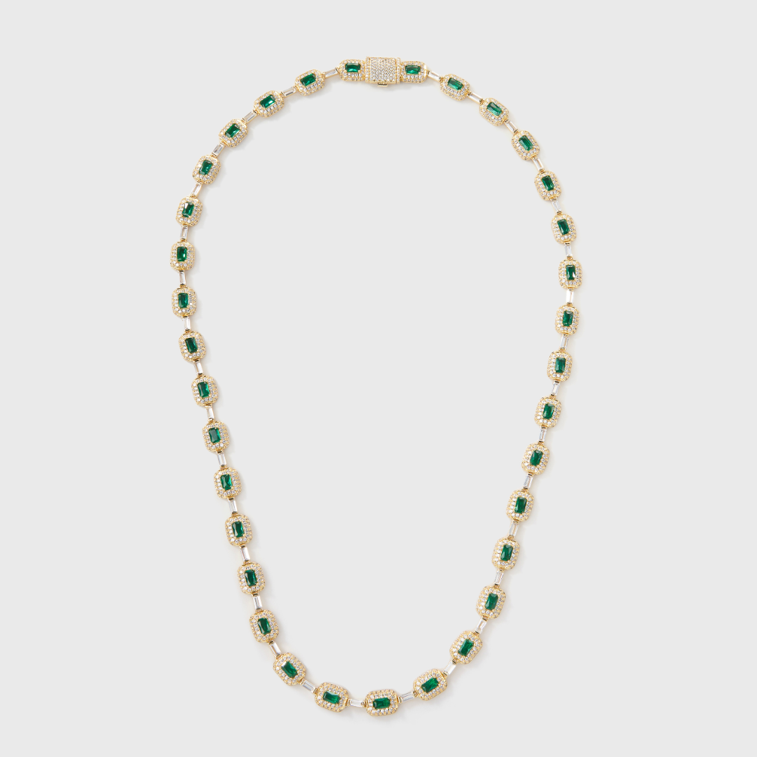 Green Gemstone Chain (Gold) - 7mm