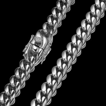 6MM-20MM Push Button Lock Clasp Luxury Stainless Steel Necklace Chain