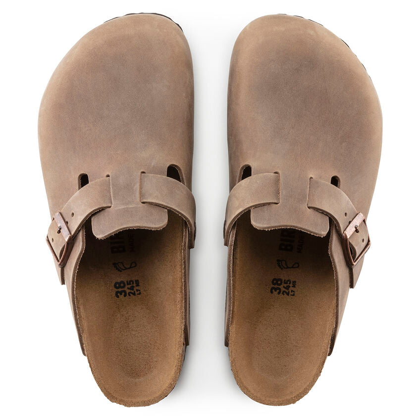 Unisex Boston Oiled Leather Tobacco Brown Regular/Wide