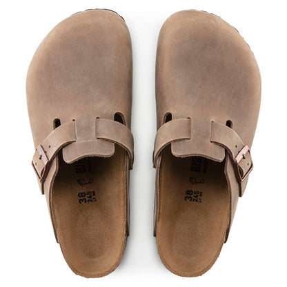 Unisex Boston Oiled Leather Tobacco Brown Regular/Wide