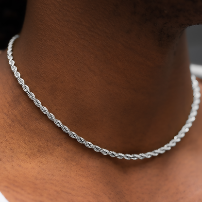 Rope Chain in White Gold - 4mm