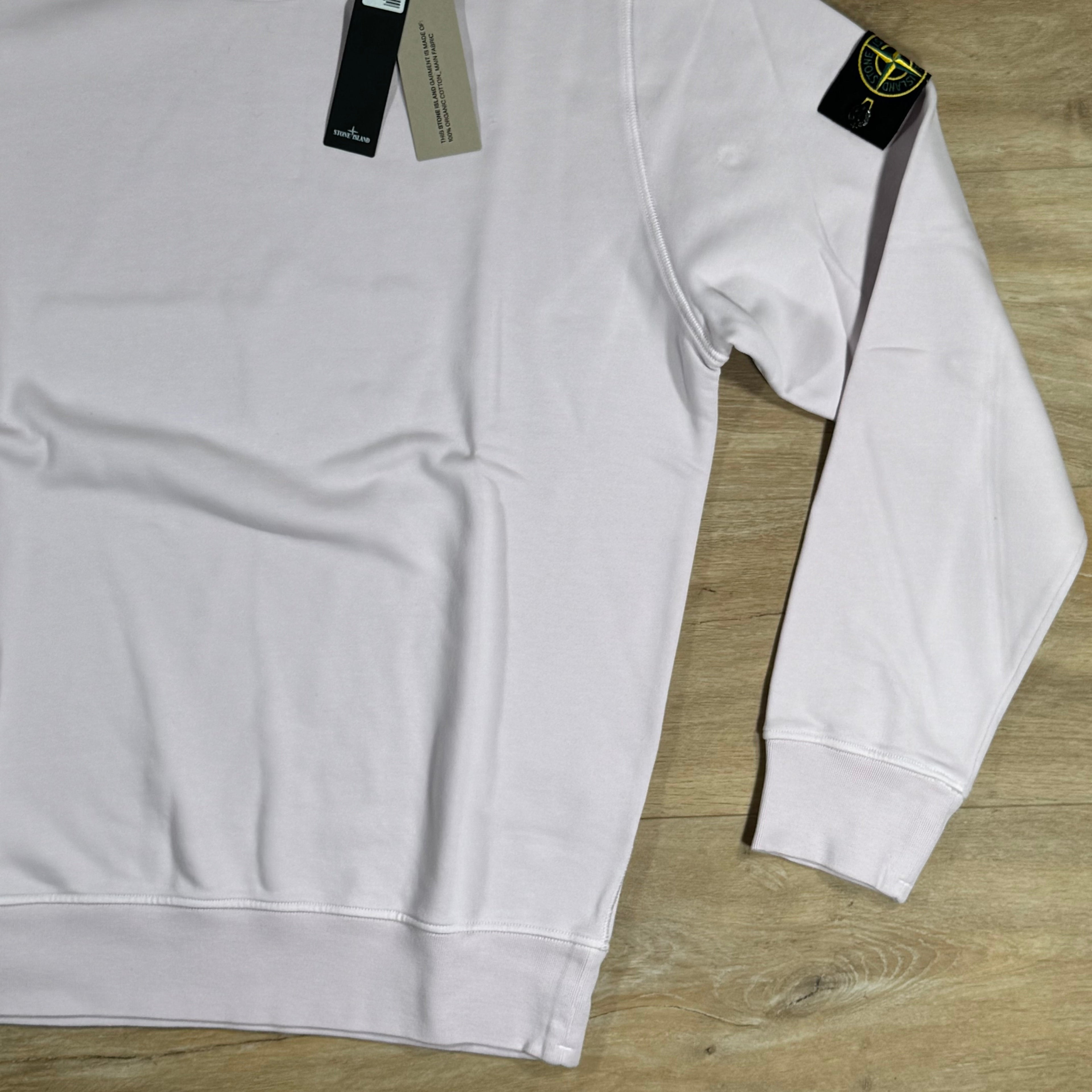 Stone Island Organic Cotton Fleece Crewneck Sweatshirt in Pink