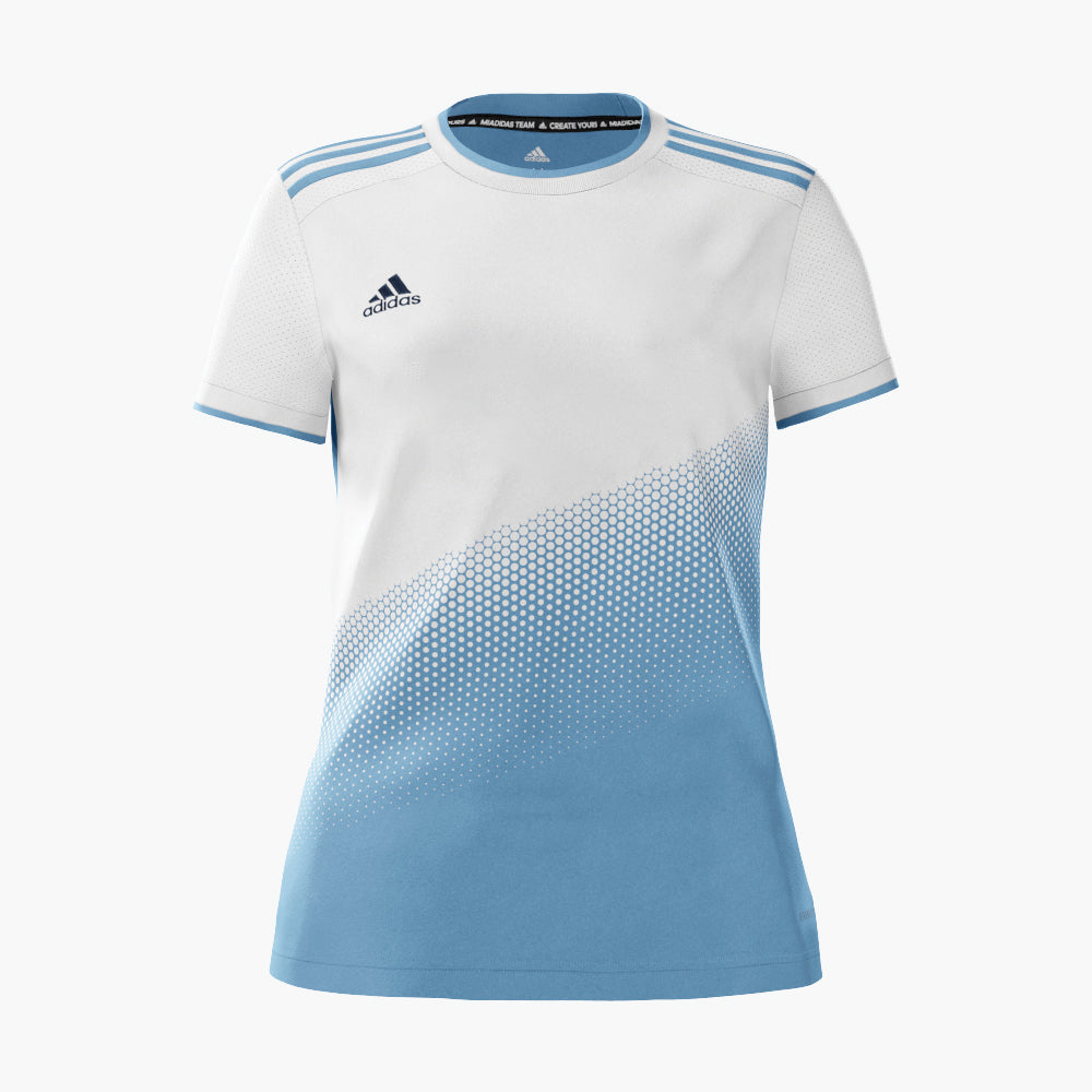 adidas Micomp Soccer Jersey White/Sky Youth and Women's