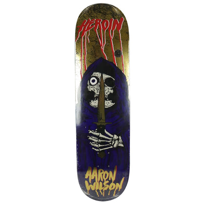 Heroin Skateboard Deck Aaron Wilson KO2 Skull Priest 8.5" x 32.2"