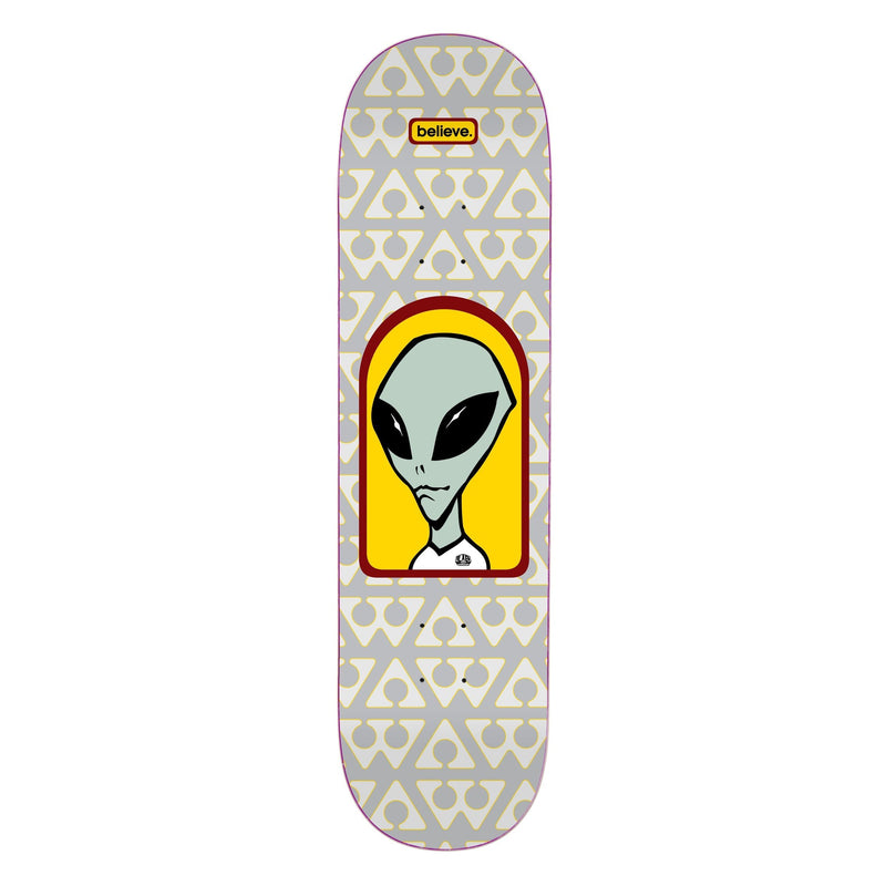 Alien Workshop Skateboard Deck Believe Pattern Grey 8.625" x 32.375"