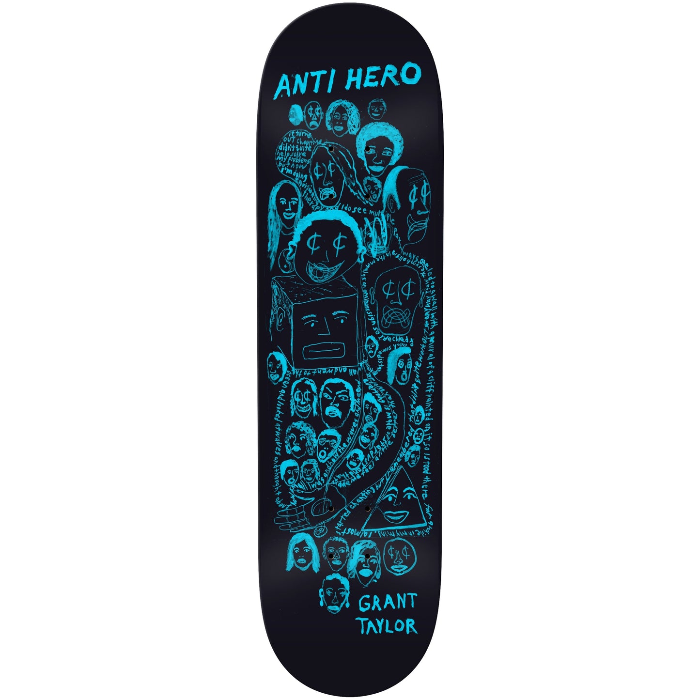 Anti Hero Skateboard Deck Grant Taylor Expressions DBX Black 8.38" x 32.25"