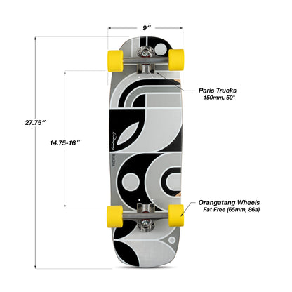 Loaded Ballona Orca Longboard Complete - Fat Free 86a Yellow