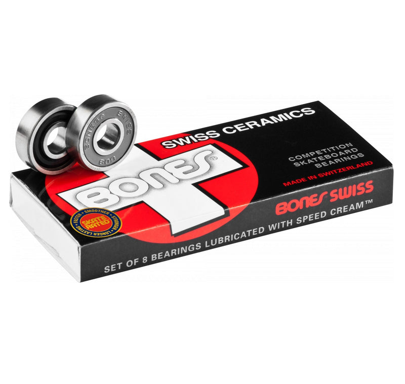 Bones Swiss Ceramic Skateboard Bearings (Set of 8)