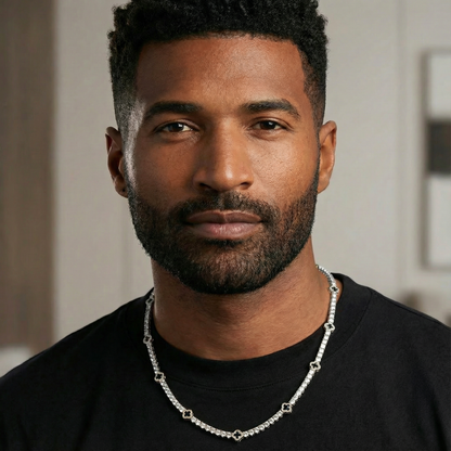 Black Clover Tennis Chain (Silver) - 4mm