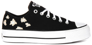 Converse All Star Lift Low A14937C In Black Gold For Women