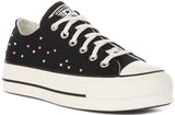 Converse All Star Lift A19141C In Black Multicolour Studs For Women