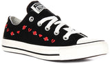 Converse All Star Low A13651C Rose & Hearts In Black Red