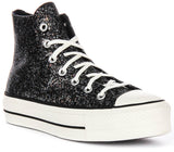 Converse All Star Lift A09551C In Black Silver Metalic