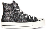 Converse All Star Lift A09551C In Black Silver Metalic