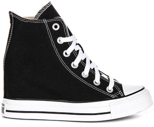 Converse All Star Wedge A11909C In Black White For Women