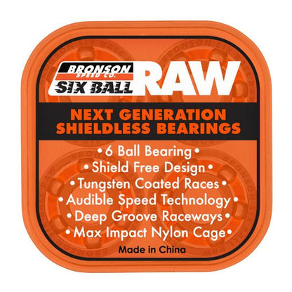 Bronson Speed Co. 6-Ball RAW Shieldless Bearings