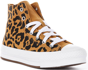 Converse A16551C In Brown Leopard Print For Junior