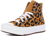 Converse A16551C In Brown Leopard Print For Junior